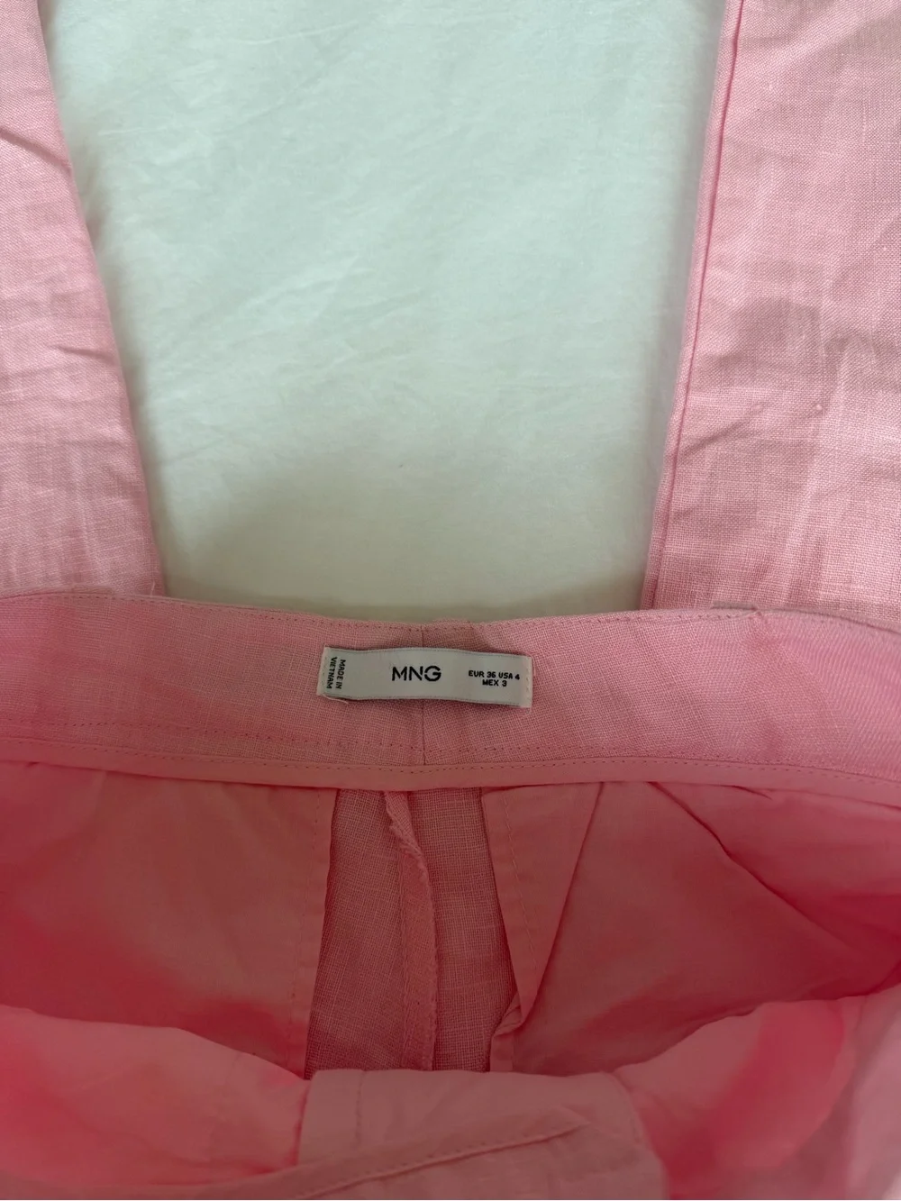 Mango Pink Linen Summer Trousers